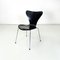 Danish Modern 7 Series Chairs in Black Wood by Arne Jacobsen for Fritz Hansen, 1970s, Set of 4, Image 3