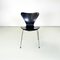 Danish Modern 7 Series Chairs in Black Wood by Arne Jacobsen for Fritz Hansen, 1970s, Set of 4 2