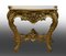 Toskanischer Konsolentisch aus weißem Marmor mit goldenem Rahmen, 1830er 1
