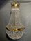 Large Sac de Pearl Style Chandelier in Brass and Glass 1