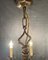 Lámpara de araña vintage de latón con ocho brazos, Imagen 4