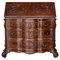 Fall-Front Secretaire Desk in Carved Walnut, Spain, 1950s 1