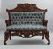 Blue Mahogany Sofa with Indian Head Decor, Image 1