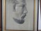 Mina Anselmi, Profile of Man, 1940, Charcoal Drawing, Framed 9