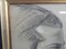 Mina Anselmi, Profile of Man, 1940, Charcoal Drawing, Framed 8