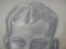 Mina Anselmi, Face of Man, 1940, Charcoal Drawing, Framed 8