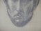 Mina Anselmi, Face of Man, 1940, Charcoal Drawing, Framed 9