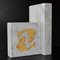 Italienische Marmor Buchstützen aus weißem Carrara & Blattgold von Cupioli Living, 2er Set 3