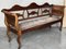 Antique Catalan Bench in Walnut with Caned Seat, 1900 4