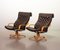 Scandinavian Padded Poem Swivel Lounge Chairs in Leatherette by Noboru Nakamura for Ikea, 1970s, Set of 2 1