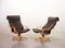 Scandinavian Padded Poem Swivel Lounge Chairs in Leatherette by Noboru Nakamura for Ikea, 1970s, Set of 2 2