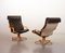 Scandinavian Padded Poem Swivel Lounge Chairs in Leatherette by Noboru Nakamura for Ikea, 1970s, Set of 2 3