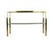 Italian Brass & Smoked Glass Console Table with 2 Shelves, 1970s 6