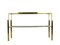 Italian Brass & Smoked Glass Console Table with 2 Shelves, 1970s, Image 6