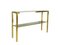 Italian Brass & Smoked Glass Console Table with 2 Shelves, 1970s 1