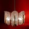 Chandelier with Structured Glass Leaves by Carl Fagerlund for Orrefors Sweden, 1960s, Image 2