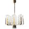 Chandelier with Structured Glass Leaves by Carl Fagerlund for Orrefors Sweden, 1960s 1