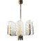 Chandelier with Structured Glass Leaves by Carl Fagerlund for Orrefors Sweden, 1960s, Image 1