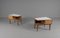 Tables de Chevet Mid-Century avec Plateau Blanc, Set de 2 2