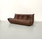 Vintage French Dark Brown Leather Togo Sofa by Michel Ducaroy for Ligne Roset, 1970s. 6