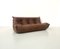 Vintage French Dark Brown Leather Togo Sofa by Michel Ducaroy for Ligne Roset, 1970s. 4