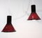 Lampes à Suspension de Couleur Rouge de Holmegaard, 1950s, Set de 2 8
