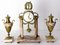 Napoleon III French Bronze and Marble Clock and Cherub Puttis, 1890s, Set of 3 2