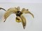 Golden Florentine Flower Shape Flushmounts attributed to Willy Daro for Massive, 1960s, Set of 2 7