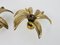 Golden Florentine Flower Shape Flushmounts attributed to Willy Daro for Massive, 1960s, Set of 2 6
