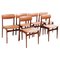 Mid-Century Scandinavian Teak and Cognac Faux Leather Chairs, 1960s, Set of 6 1