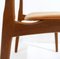 Mid-Century Scandinavian Teak and Cognac Faux Leather Chairs, 1960s, Set of 6 4