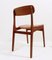 Mid-Century Scandinavian Teak and Cognac Faux Leather Chairs, 1960s, Set of 6 6