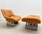 Mid-Century Leather Armchair and Ottoman, Italy, 1970s, Set of 2 9