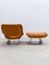 Mid-Century Leather Armchair and Ottoman, Italy, 1970s, Set of 2 2