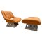 Mid-Century Leather Armchair and Ottoman, Italy, 1970s, Set of 2, Image 1