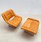 Mid-Century Leather Armchair and Ottoman, Italy, 1970s, Set of 2 6