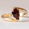 Vintage 18k Gold Pear Cut Garnet Ring, 1940s 9