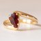 Vintage 18k Gold Pear Cut Garnet Ring, 1940s 1