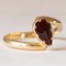 Vintage 18 Karat Gold Granat Ring im Birnenschliff, 1940er 10