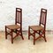 Arts & Crafts Stühle aus Holz & Rattan, 1910, 1890er, 2er Set 2
