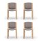300 Chair in Wood and Kvadrat Fabric by Joe Colombo for Karakter, Set of 6 3