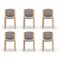 300 Chair in Wood and Kvadrat Fabric by Joe Colombo for Karakter, Set of 6 2