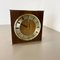 Hollywood Regency Brass Wooden Table Clock Junghans Astra Quartz, Germany, 1970s 2