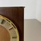 Hollywood Regency Brass Wooden Table Clock Junghans Astra Quartz, Germany, 1970s 9