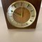 Hollywood Regency Brass Wooden Table Clock Junghans Astra Quartz, Germany, 1970s 6