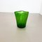 Jarrón Bullicante de cristal de Murano verde, años 70, Imagen 3