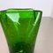 Jarrón Bullicante de cristal de Murano verde, años 70, Imagen 13