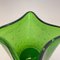 Jarrón Bullicante de cristal de Murano verde, años 70, Imagen 9