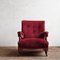 Vintage Lounge Chair in Red Velvet by C.V.S 3
