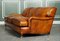 Vintage Brown Leather Hand Dyed Howards & Sons Sofa 4